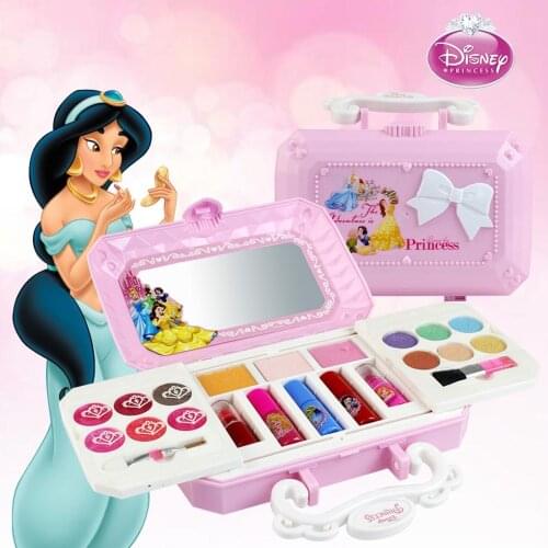 Disney Cosmetic Box Children Girl Water-Soluble Makeup Training Toy Kit Washable Party Cosmetics