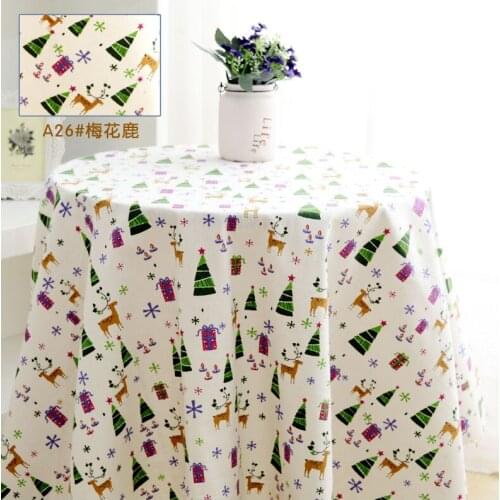 50x150cm Cotton Christmas Tree Deer Fabric Cloth Handmade Sewing Patchwork Sofa Pillow Cover Curtain Tablecloth Bag Wallet