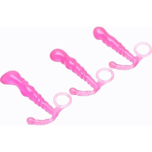 IKOKY Colorful Crystal Jewelry with Pull Ring S/M/L Sex Toys for Men Women Anal Plug Prostate Massager Butt Plug