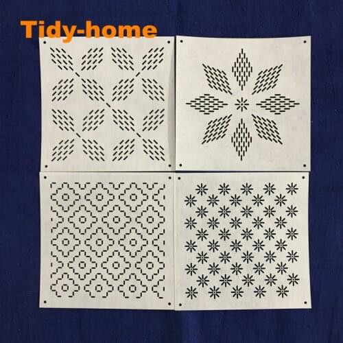 Classic Flower Diamond Stitch Template Sashiko Drawing Template Sashiko Soft Templates Sashiko Accessories
