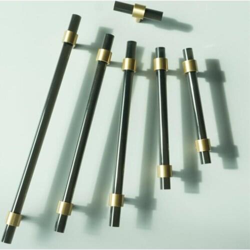 LCH Top Quality Acrylic Round Dark Grey Black Cabine Handle Silver Solid Brass Modern Style Knob Clear Door Pull