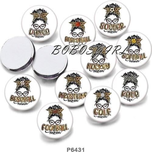 MOM girls Leopard soprt 12mm/18mm/20mm/25mm/30mm Round Glass Cabochon Flat Back Making Findings P6440