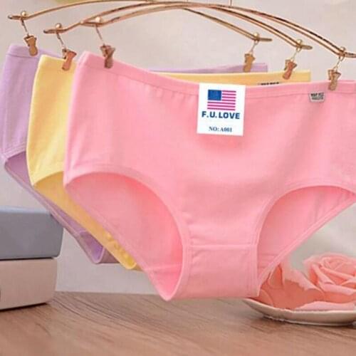 Hot Cotton Underwears Womens Briefs Breathable Soft Comfy Underpants One Size Lady Female Candy Color Women Accessory Gifts