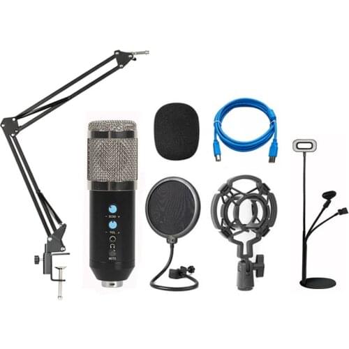 Metal USB Condenser Recording Microphone Live Broadcast Set For PC Computer Laptop Recording Studio Singing Gaming Youtube Skype