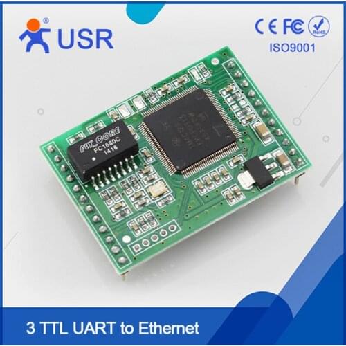 USR-TCP232-ED2 3 / Three Serial Port LAN Module UART TTL To Ethernet TCP / IP Converter Module With DHCP / HTTPD / MODBUS Q006