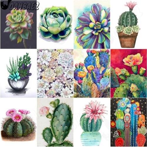 Cartoon Cactus Diamond Painting Plant Mosaic Kit 5D Diy Cross Stitch Embroidery Handmade Inlaid Wall Decoration