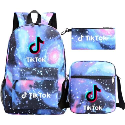TIK TOK Kids 3pcs/set School Bags for Teenager Boys Girls Bagpack Women Men Mochila Backpacks Many Colors