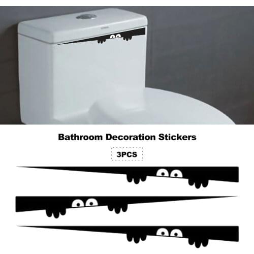 3pcs Peeping Toilet Stickers Creative Fun Black Carved Wall Stickers Bathroom Corner Stickers Home Decor dropshipping