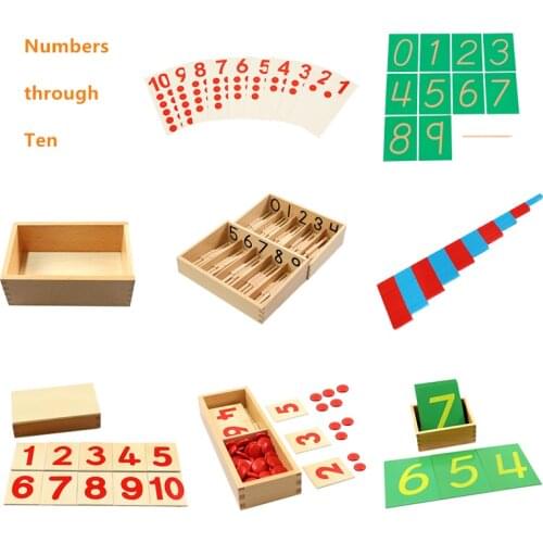 Montessori Toys to Learn Numbers 1 through 10 Wooden Math Toys for Kids Preschool Early Educational Toys