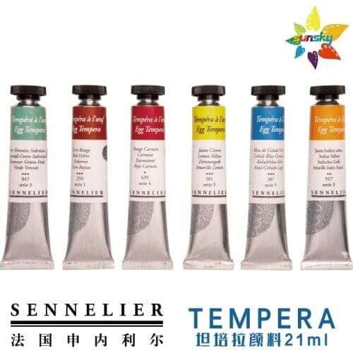 Original SENNELIER TEMPERA Artist watercolor pigment Single Tubular 21 ml Multicolor Self selected Professional art supplies