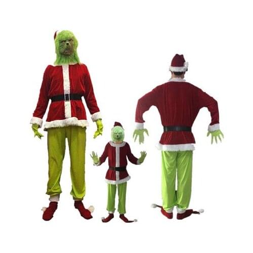 Christmas costume for men The dodger green furrow Grinch Costume Grinch Stole Christmas Santa costume mask
