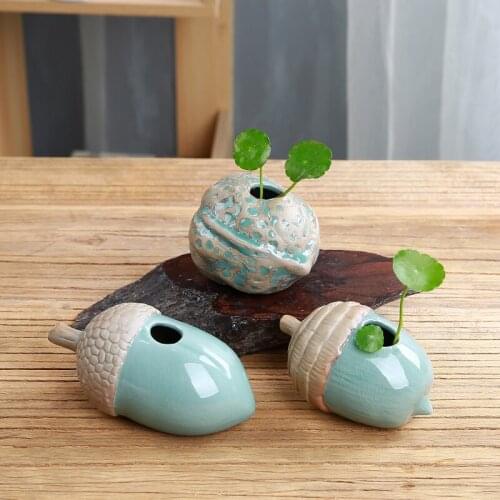 Nordic Ceramics Simple Nut Hydroponic Vase Sculpture Decoration Personality Living Room Bedroom Desktop Home Decor Ornaments