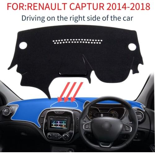 Smabee Dash Mat Dashmat for Renault Captur 2014 2015 2016 2017 2018 Accessories Car Dashboard Pad Carpet Cover Non-slip mats