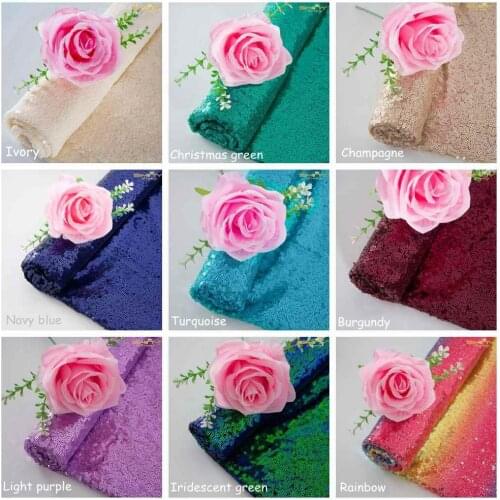 ShinyBeauty 4 Yards Sequin Fabric For Tablecloth Backdrop Curtain Table Runner Dress Sewing Fabrics By The Yard Green-k