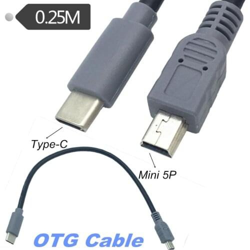 USB3.1Type-C to Mini USB OTG public to public data to copy charge transfer 25CM / 1M