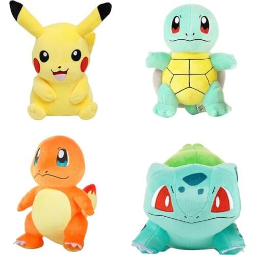 Japan Pokemons Pikachued Peluche Stuffed Doll Plush Toy With Tag Bulbasaur Charmander Squirtle Kawaii Anime Gift for Kid