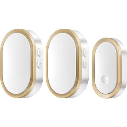 CACAZI A99 AC Power Home Intelligent Wireless Waterproof Long Distance US EU UK AU Plug Door Bell Chime 1 2 Button 1 2 Receiver