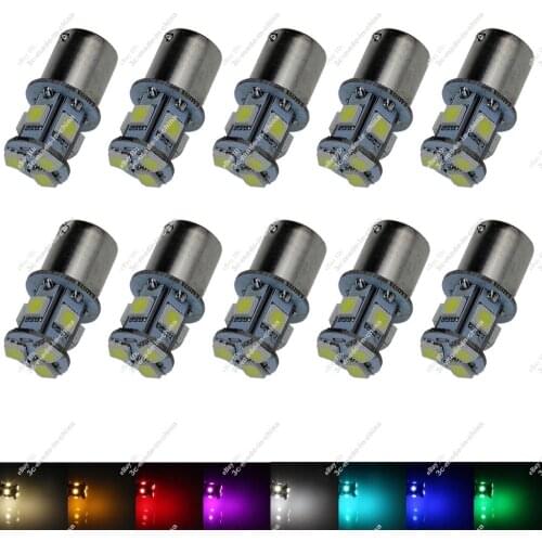 10x 1156 P21W Ba15s 5050 8 SMD LED Brake Tail Turn Signal Rear Light Bulb Lamp White Amber Ice Blue Red 12V