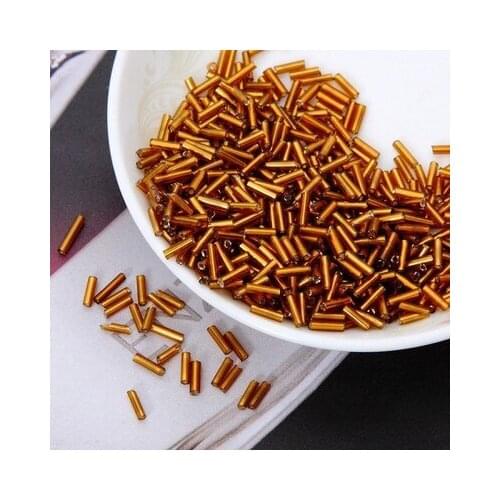 2017 Hot Sale 2*6MM 60G/1440Pcs Silver Core Czech Glass Seed Bugle Beads Jewelry Garment Accessories Coffee