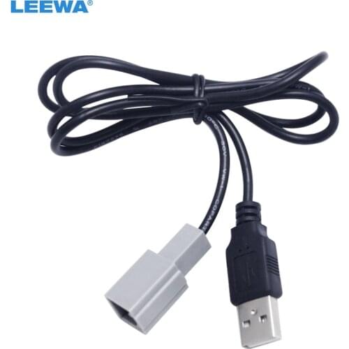 LEEWA 5pcs Car Audio Parts Female USB Cable Adapter For LEXUS Toyota Camry Reiz RAV4 Mazda CX5 Plug #CA5106