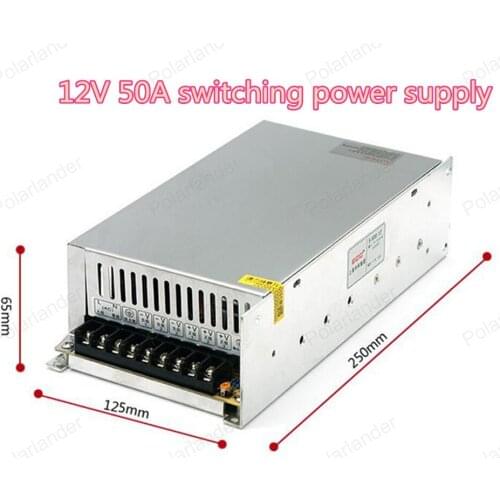 Switching Power Supply Adapter with fan for project Transformers 12V 50A 600W in steel box good quality