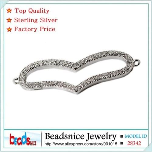 Beadsnice ID28342 top quality 925 sterling silver heart connector unique love connector of jewelry connectors