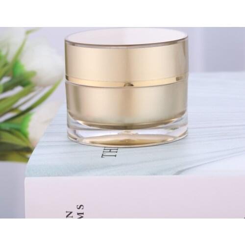 1pc 5/10g Round Acrylic Jar White Gold Jar Container Empty Cream Jar Plastic Cosmetic Packaging Bottle