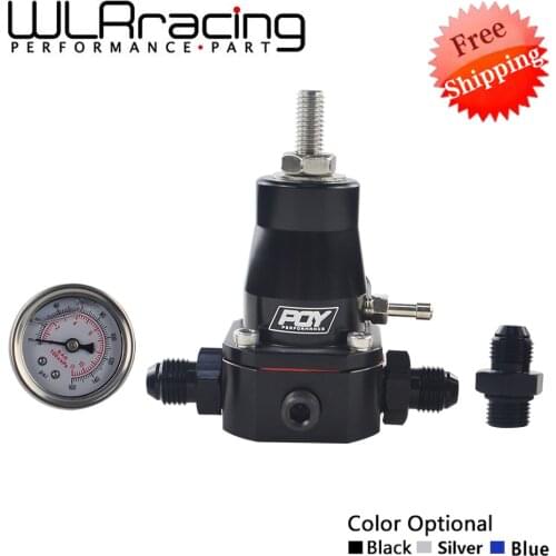 FREE SHIPPING UNIVERSAL FUEL PRESSURE REGULATOR + GAUGE + AN6 FITTING 30-70 PSI WLR7845