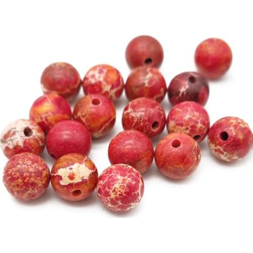 Wholesale Natural Beads Stone Red Sea Sediment Jaspers Natural Stone Beads 8mm Needlework DIY Necklace Bracelet