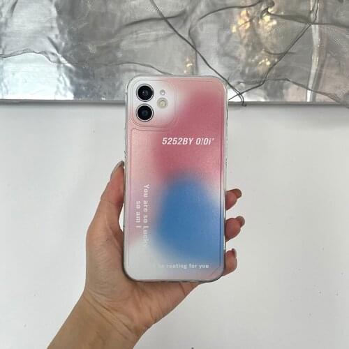 Gradient Pink Phone Case For iPhone 11 12 Mini Pro SE 2020 7 8 Plus X XR XS Arrebol Soft Silicone Protection Cover iPhone Funda