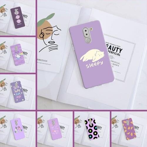 Phone Case Silicone For Huawei Honor 6 5A 4X 5X 6X Purple Cat Unicorn Moon Soft Back Cover For Huawei Honor 4C 5C 6A 6C Pro Case