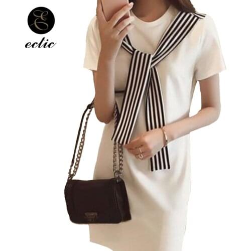 Black White Dresses For Women Robe Femme Ete 2021 Fashion Korean Clothes Vintage Sailor Dress Sukienka Vertical Striped Dresses