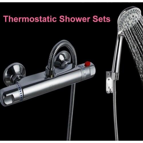 Brass thermostatic valve shower sets constant temperature faucet shower spout sets free shipping HH-0031