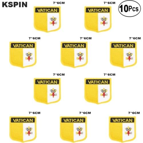 Vatican Flag Embroidery Patches Iron on Saw on Transfer patches Sewing Applications for Clothes in Home&Garden
