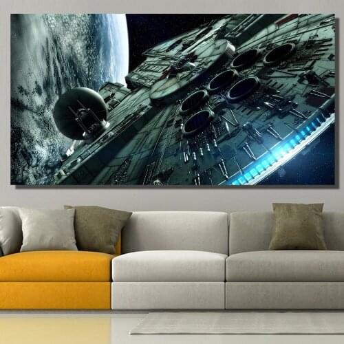 DDWW Photo Pictures Modern Canvas Spaceship Wall Pictures for Living Room Wall Art No Framed Home Decor Print on Canvas Painting