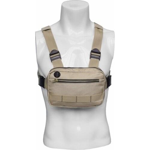 Khaki Outdoor Sports Running Crossbody Bag Waterproof Portable Storage Nylon Chest Pouch Combat Bag