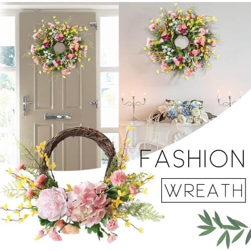 Artificial Wreath Door Flowers DIY Wedding Home Living Room Party Pendant Wall Decor mothers day Garland Gift Rose Peony