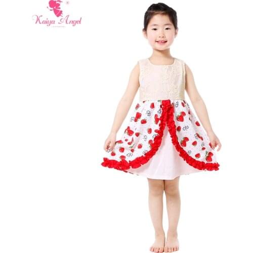 Kaiya Angel High Quality Girl Dresses Princess Children Clothing Cerry Ruffles Party Princess Party Dress Baby Girls Clothes
