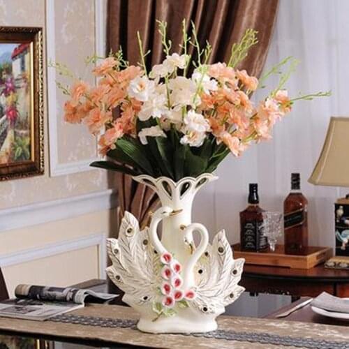 American country style ceramic swan vase, home office restaurant bar desktop decoration crafts, creative wedding gifts
