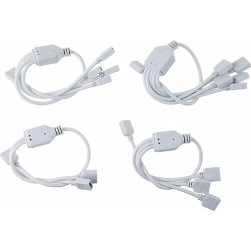 2pcs 4pin RGB RGBW connector 1 to 2 3 4 Female Connector Splitter Extend Wire Cable Cord for 3528 5050 RGB LED strip light