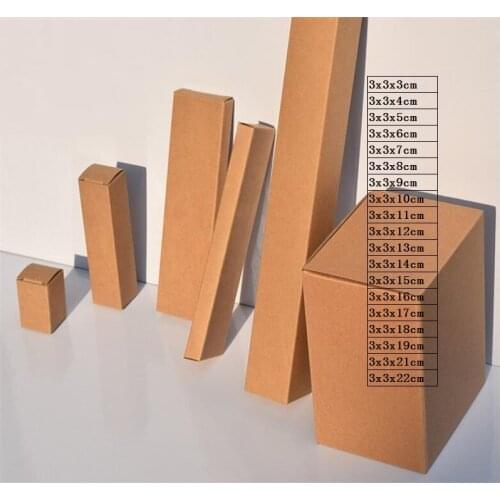 3x3x22cm kraft paper box Kraft paper cardboard Essential oil bottle kraft packaging gift box Lip Balm Tube Packaging Carton Box