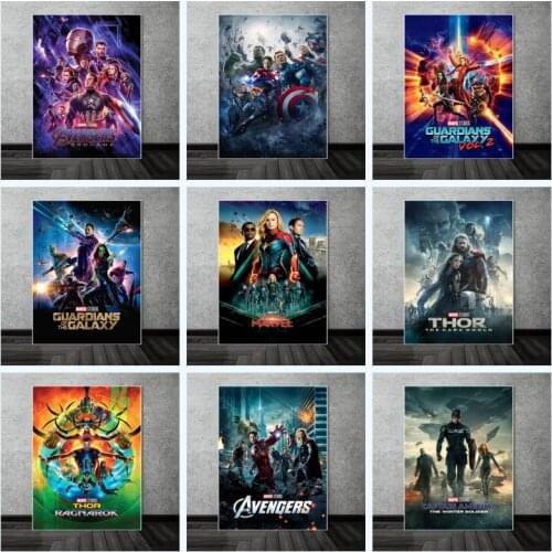 Marvel Movie Posters The Avengers Moive Canvas Paintings on the Wall Art Captain America Iron Man Infinity War Pictures Decor