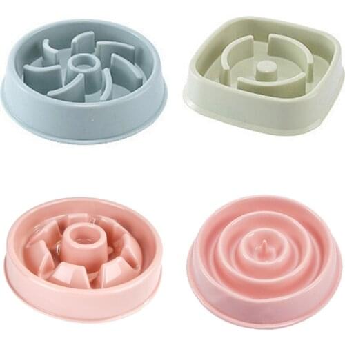 New Pet Dog Bowl Slow Feeder Plastic Anti Choking Puppy Cat Eating Dish Bowl Anti-Gulping Food Plate Cat Pets Feeder Dog Bowls