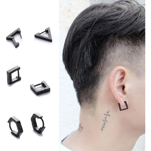 Men Women Hoop Earrings Geometric Polygon/Heart/Triangle Anti-allergic Ear Jewelry Cute Resin Round Earrings Best Jewelry Gifts