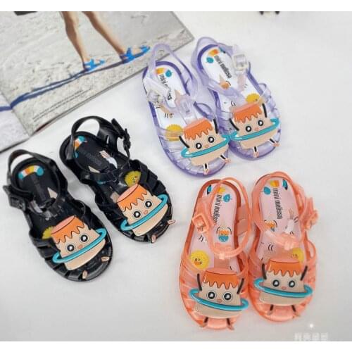 Melissa 2021 new summer boys and girls sandals antiskid childrens jelly shoes cartoon Little Pudding Kids Beach sandals HMI015
