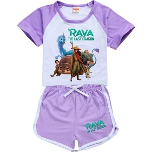 Raya and The Last Dragon New Boy Clothes Outfit Girls Trousers + T Shirts Tops Clothing Kids Outfits birthday gift