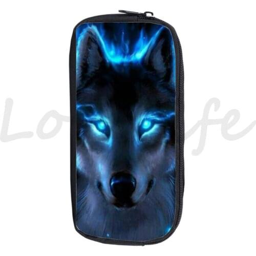 Animal Lion Wolf Pencil Bags Pencil Case Girls Cosmetic Case Boys Pencil Box Student Organizer Box Kids Storage Bag school gifts