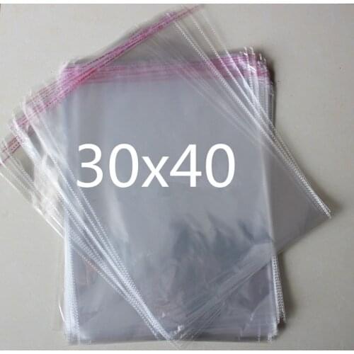 30x40cm size transparent resealable cellophane/BOPP/plastic bag transparent Opp for self-adhesive sealing of plastic storage bag