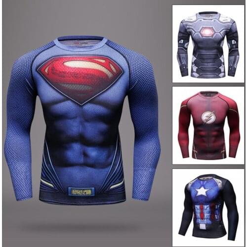 Bjj Rashguard Male MMA T Shirt 3D Captain America Muay Thai Shirt Gi Boxing Jerseys Rash guard Fighting Martial Arts Gym Clothes