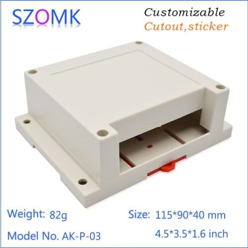 10 pcs, 115*90*40mm szomk abs plastic din rail enclosure junction box electronic equipment housing switch box plastic housing